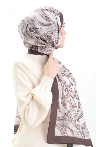 Ethnic Patterned Soft Shawl 70296-14 Brown Cream 70296-14