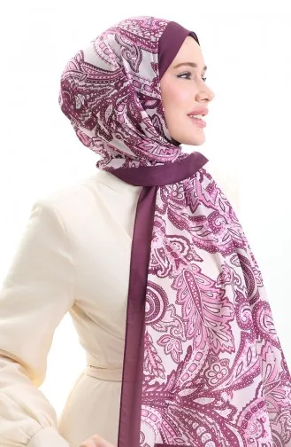 Etnik Desenli Soft Şal 70296-19 Mürdüm Fuşya