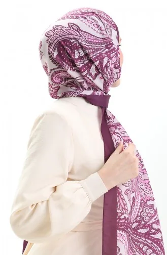 Etnik Desenli Soft Şal 70296-19 Mürdüm Fuşya