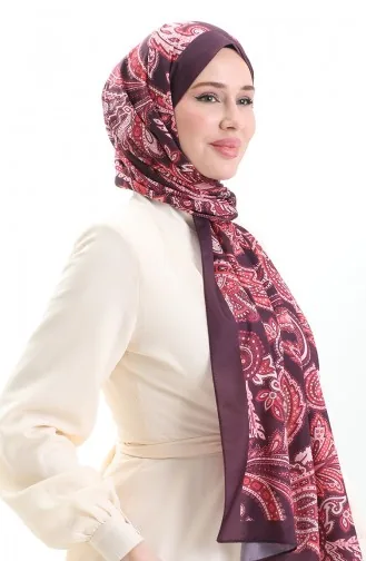 Zachte Sjaal Met Etnisch Patroon 70296-20 Pruim Koraal 70296-20