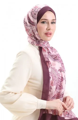 Ethnic Patterned Soft Shawl 70296-22 Plum Pink 70296-22