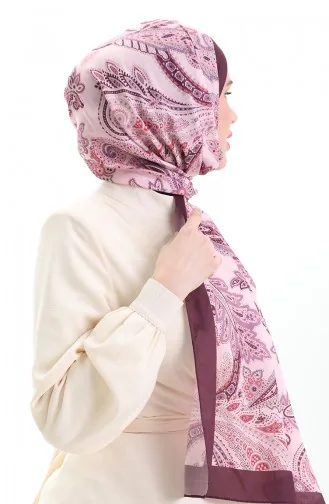 Ethnic Patterned Soft Shawl 70296-22 Plum Pink 70296-22