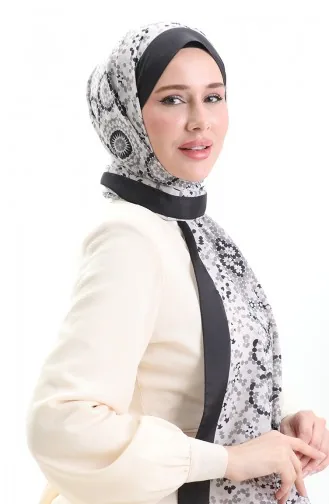 Châle Doux à Motifs 70297-18 Noir Beige 70297-18