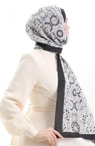 Châle Doux à Motifs 70297-18 Noir Beige 70297-18