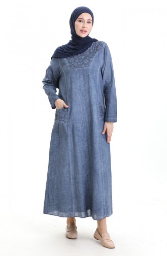 Ice Blue İslamitische Jurk 4550-01