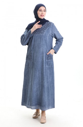 Ice Blue İslamitische Jurk 4550-01