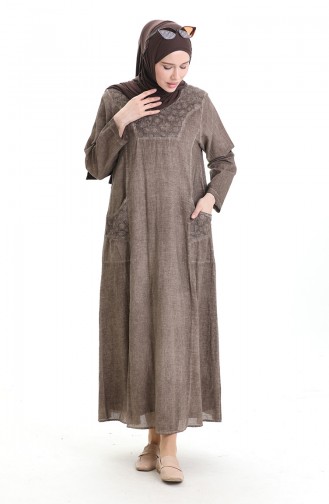 Beige İslamitische Jurk 4550-03