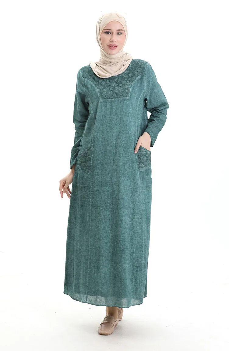 Robe Authentique En Tissu Şile 4550-04 Vert 4550-04