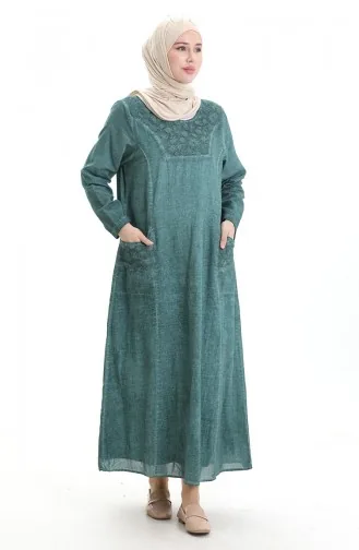 Robe Authentique En Tissu Şile 4550-04 Vert 4550-04