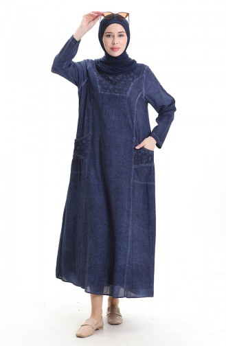 Indigo Hijab Dress 4550-05