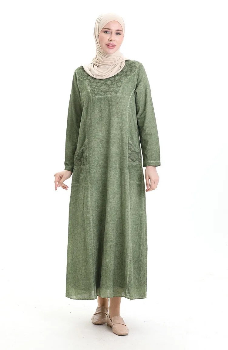 Şile Stoff Authentisches Kleid 4550-07 Grasgrün 4550-07