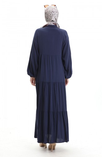 Dunkelblau Hijab Kleider 0090-03