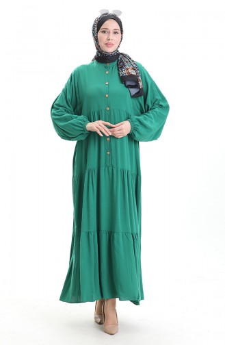 Smaragdgrün Hijab Kleider 0090-05