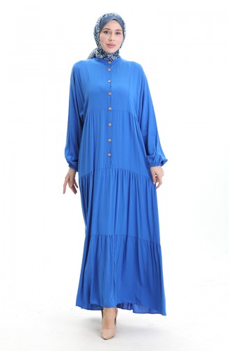 Saks-Blau Hijab Kleider 0090-06