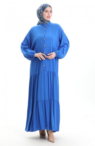 Saks-Blau Hijab Kleider 0090-06