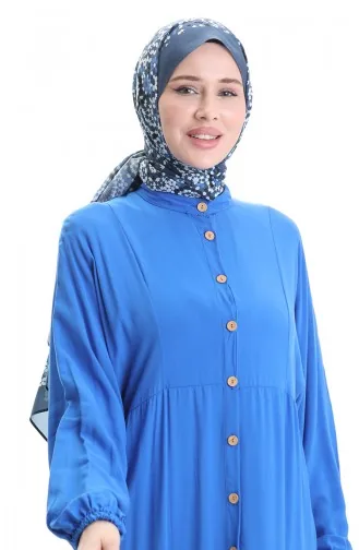 Half Buttoned Dress With A Grandad Collar 0090-06 Saks 0090-06