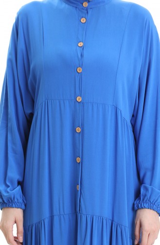 Saks-Blau Hijab Kleider 0090-06