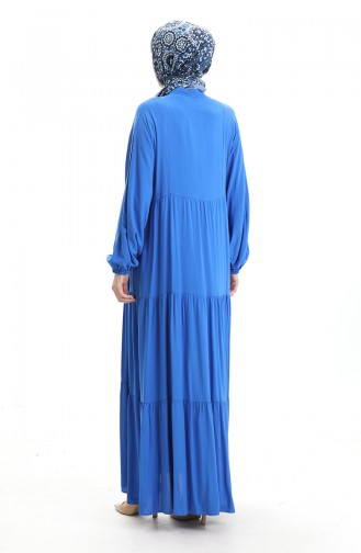 Saks-Blau Hijab Kleider 0090-06