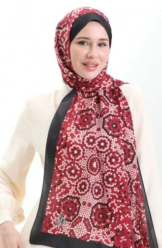 Desenli Soft Şal 70297-05 Siyah Bordo