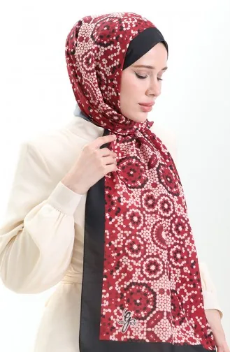 Desenli Soft Şal 70297-05 Siyah Bordo