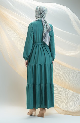 Robe Hijab Vert emeraude 1202-04