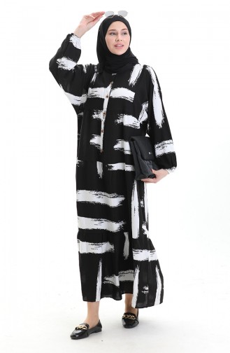 Schwarz Hijab Kleider 2069-03