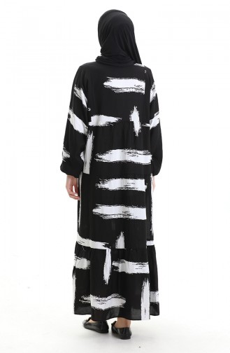 Schwarz Hijab Kleider 2069-03