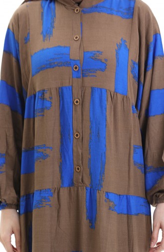 Braun Hijab Kleider 2069-04
