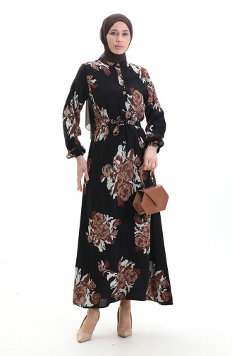 Schwarz Hijab Kleider 2076-02