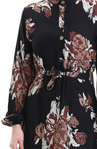 Schwarz Hijab Kleider 2076-02