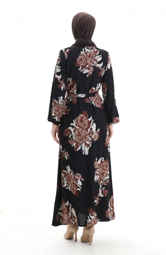 Schwarz Hijab Kleider 2076-02