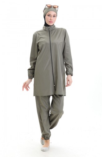 Hellkhaki grün Hijab Badeanzug 9006-04