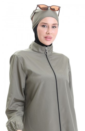Hellkhaki grün Hijab Badeanzug 9006-04