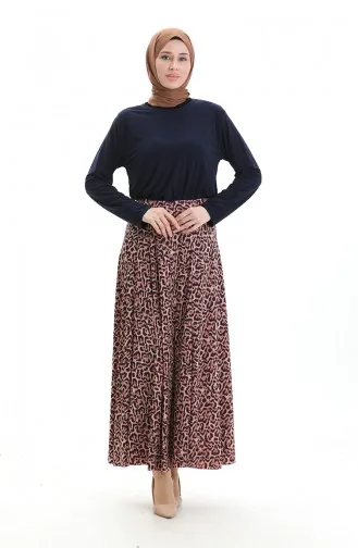 Sandy Kumaş Tunik Etek İkili Takım 2077-02 Lacivert