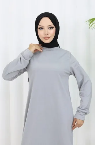 İki İp Tunik Pantolon İkili Takım 0044-37 Gümüş Gri