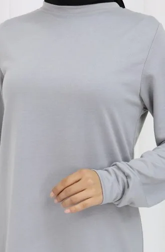 İki İp Tunik Pantolon İkili Takım 0044-37 Gümüş Gri