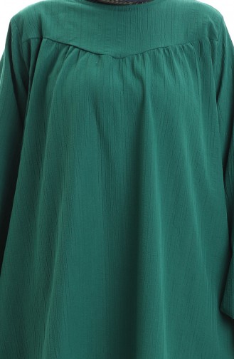 Kolu Lastikli Tunik Pantolon İkili Takım 0103-03 Zümrüt Yeşili