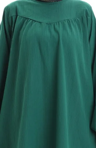 Elastic Sleeve Tunic Trousers Two Piece Set 0103-03 Emerald Green 0103-03