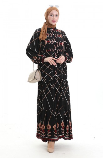 Black Hijab Dress 2075-02