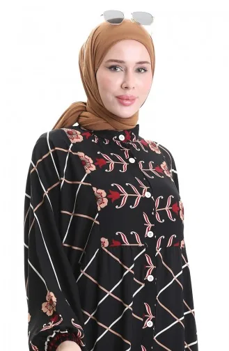 Kleid Mit Richterkragen 2075-02 Schwarz Rot 2075-02