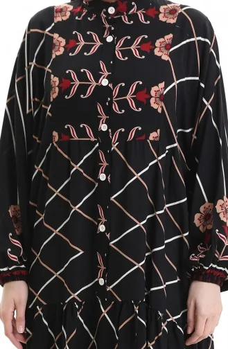 Kleid Mit Richterkragen 2075-02 Schwarz Rot 2075-02