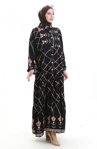 Black Hijab Dress 2075-03