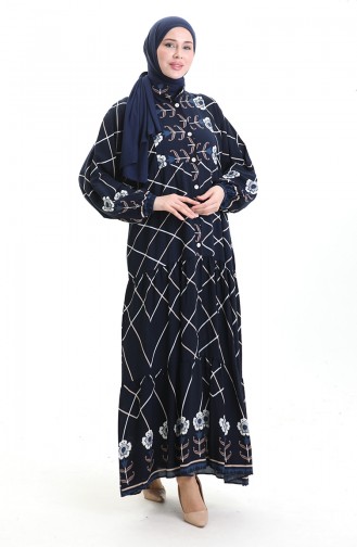 Robe Hijab Bleu Marine 2075-04