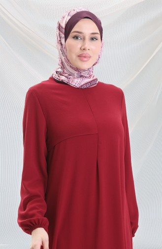 Çerçeve Detaylı Uzun Tunik 4105-03 Bordo