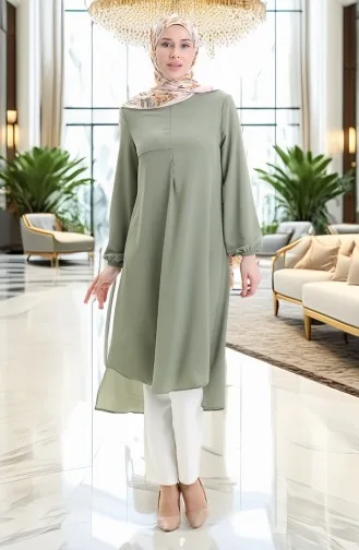 Çerçeve Detaylı Uzun Tunik 4105-06 Haki