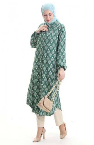 Geknoopte Lange Tuniek 0092-04 Smaragdgroen 0092-04