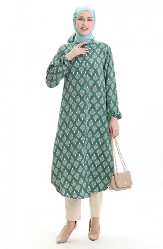 Geknoopte Lange Tuniek 0092-04 Smaragdgroen 0092-04