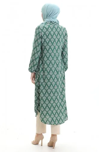 Geknoopte Lange Tuniek 0092-04 Smaragdgroen 0092-04