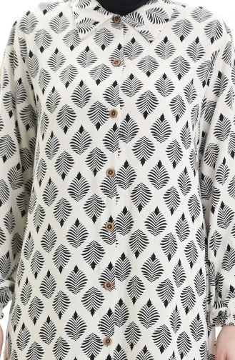 Lange Tunika Mit Knöpfen 0092-05 Beige 0092-05