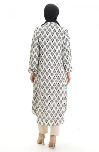 Lange Tunika Mit Knöpfen 0092-05 Beige 0092-05